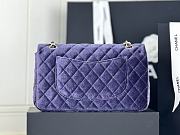 Fortok Chanel Velvet Quilted Flap Bag Purple 25cm - 3