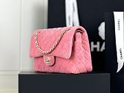 Fortok Chanel Velvet Quilted Flap Bag Pink 25cm - 5