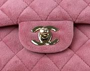 Fortok Chanel Velvet Quilted Flap Bag Pink 25cm - 3