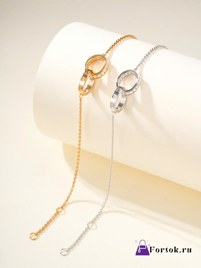 Fortok Cariter LOVE Bracelet On Chain Semi-paved  - 1