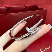 Fortok Cartier Juste Un Clou Bracelet Classic Model Diamonds Silver 3.5mm - 1