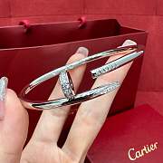Fortok Cartier Juste Un Clou Bracelet Classic Model Diamonds Silver 3.5mm - 4