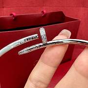 Fortok Cartier Juste Un Clou Bracelet Classic Model Diamonds Silver 3.5mm - 3