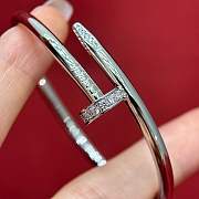 Fortok Cartier Juste Un Clou Bracelet Classic Model Diamonds Silver 3.5mm - 2