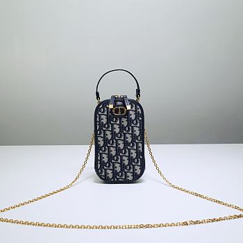 Fortok Dior 30 Montaigne Call'in Dior Phone Holder Navy Blue 18x10.5x2.5cm