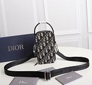 Fortok Dior Rider Pouch Black Oblique Jacquard Canvas 10 x 17 x 5cm - 1