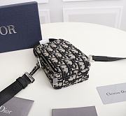 Fortok Dior Rider Pouch Black Oblique Jacquard Canvas 10 x 17 x 5cm - 6