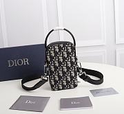 Fortok Dior Rider Pouch Black Oblique Jacquard Canvas 10 x 17 x 5cm - 5