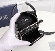 Fortok Dior Rider Pouch Black Oblique Jacquard Canvas 10 x 17 x 5cm - 4