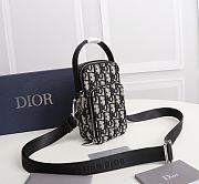 Fortok Dior Rider Pouch Black Oblique Jacquard Canvas 10 x 17 x 5cm - 2