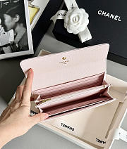 Fortok Chanel Long Flap Wallet Pink 19x3x10cm - 5