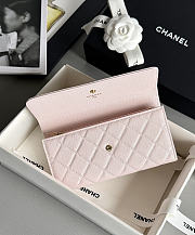 Fortok Chanel Long Flap Wallet Pink 19x3x10cm - 4