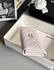Fortok Chanel Long Flap Wallet Pink 19x3x10cm - 3
