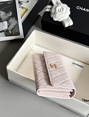 Fortok Chanel Long Flap Wallet Pink 19x3x10cm - 2