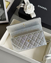 Fortok Chanel Long Flap Wallet Metallic Silver 19x3x10cm - 3