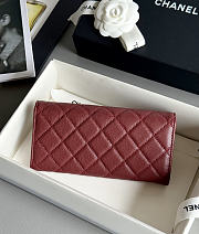 Fortok Chanel Long Flap Wallet Red 19x3x10cm - 6