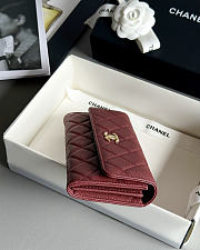 Fortok Chanel Long Flap Wallet Red 19x3x10cm - 5