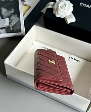 Fortok Chanel Long Flap Wallet Red 19x3x10cm - 4
