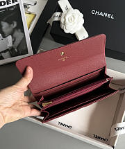 Fortok Chanel Long Flap Wallet Red 19x3x10cm - 3