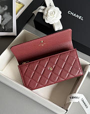 Fortok Chanel Long Flap Wallet Red 19x3x10cm - 2