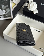 Fortok Chanel Long Flap Wallet Black 19x3x10cm - 4