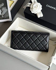 Fortok Chanel Long Flap Wallet Black 19x3x10cm - 2