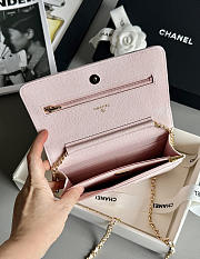 Fortok Chanel Caviar Quilted Wallet on Chain Light Pink 19x3x12cm - 6