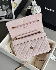 Fortok Chanel Caviar Quilted Wallet on Chain Light Pink 19x3x12cm - 4