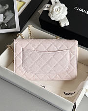 Fortok Chanel Caviar Quilted Wallet on Chain Light Pink 19x3x12cm - 3
