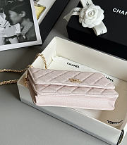 Fortok Chanel Caviar Quilted Wallet on Chain Light Pink 19x3x12cm - 2