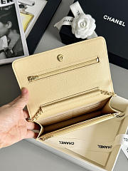 Fortok Chanel Caviar Quilted Wallet on Chain Light Yellow 19x3x12cm - 6