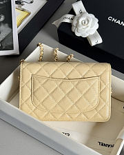 Fortok Chanel Caviar Quilted Wallet on Chain Light Yellow 19x3x12cm - 4