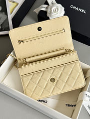 Fortok Chanel Caviar Quilted Wallet on Chain Light Yellow 19x3x12cm - 2
