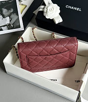 Fortok Chanel Caviar Quilted Wallet on Chain Burgundy 19x3x12cm - 4