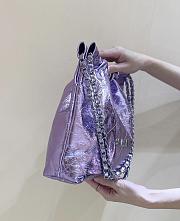 Fortok Chanel Mini 22 handbag Metallic Purple 32*35*7cm - 5