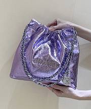 Fortok Chanel Mini 22 handbag Metallic Purple 32*35*7cm - 1