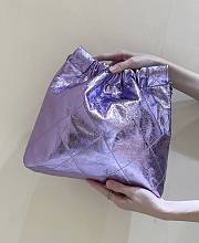 Fortok Chanel Mini 22 handbag Metallic Purple 32*35*7cm - 2