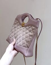 Fortok Chanel 31 Bag Pink Mini Suede 22*23*5.5cm - 4