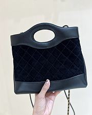 Fortok Chanel 31 Bag Black Mini Suede 22*23*5.5cm  - 2