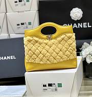 Fortok Chanel 31 Bag Bright Yellow Mini Fur 22*23*5.5cm - 2