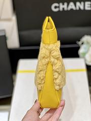 Fortok Chanel 31 Bag Bright Yellow Mini Fur 22*23*5.5cm - 4
