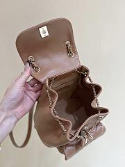 Fortok Chanel Quilted Duma Backpack Brown 18.5*18*12cm - 2