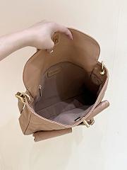 Fortok Chanel 24P Shiny Calfskin Quilted Supple Twins Hobo Bag Caramel 22*30*5cm - 3