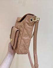 Fortok Chanel 24P Shiny Calfskin Quilted Supple Twins Hobo Bag Caramel 22*30*5cm - 4