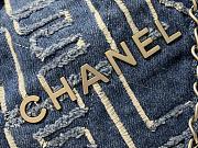 Fortok Chanel Denim Patchwork Logo 22 Bag 35*37*7cm - 4