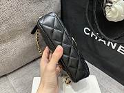 Fortok Chanel Phone Holder Leather n Suede Black 10X18X3cm - 6