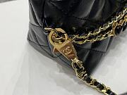 Fortok Chanel Shiny Crumpled Calfskin Quilted Clutch With Chain Black 19cm - 5