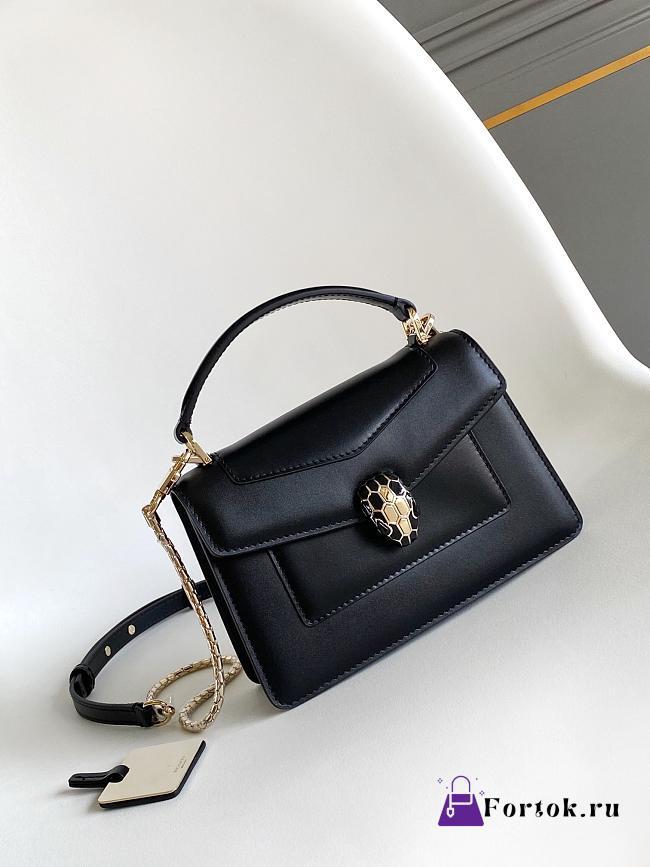 Fortok BVLGARI Serpenti Forever Mini Bag Black 19 X 11 X 5.5 Cm - 1