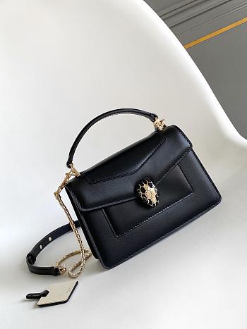 Fortok BVLGARI Serpenti Forever Mini Bag Black 19 X 11 X 5.5 Cm