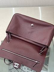 Fortok Chanel 2026ss Chanel Maxi Flapbag Burgundy 19.5*32*10cm - 3